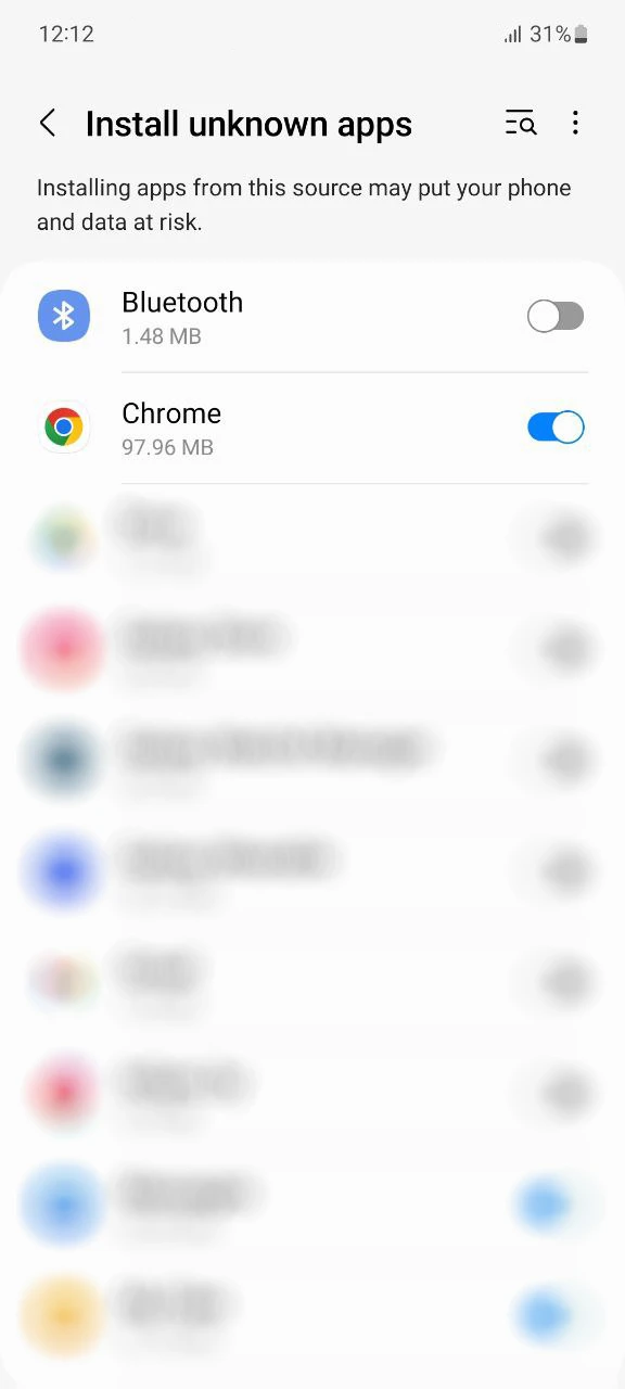 Change your phone settings to install the app.
