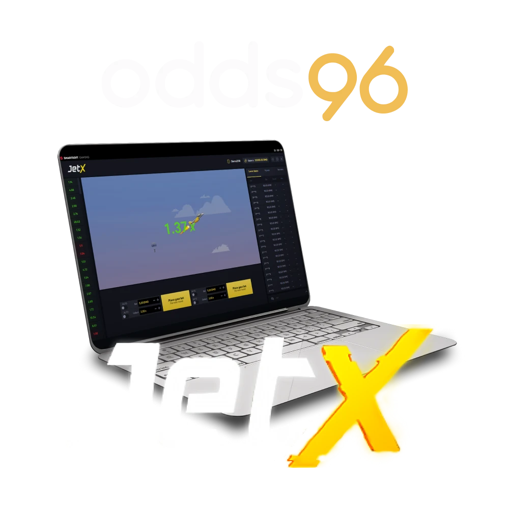 To play JetX, choose the Odds96 service.
