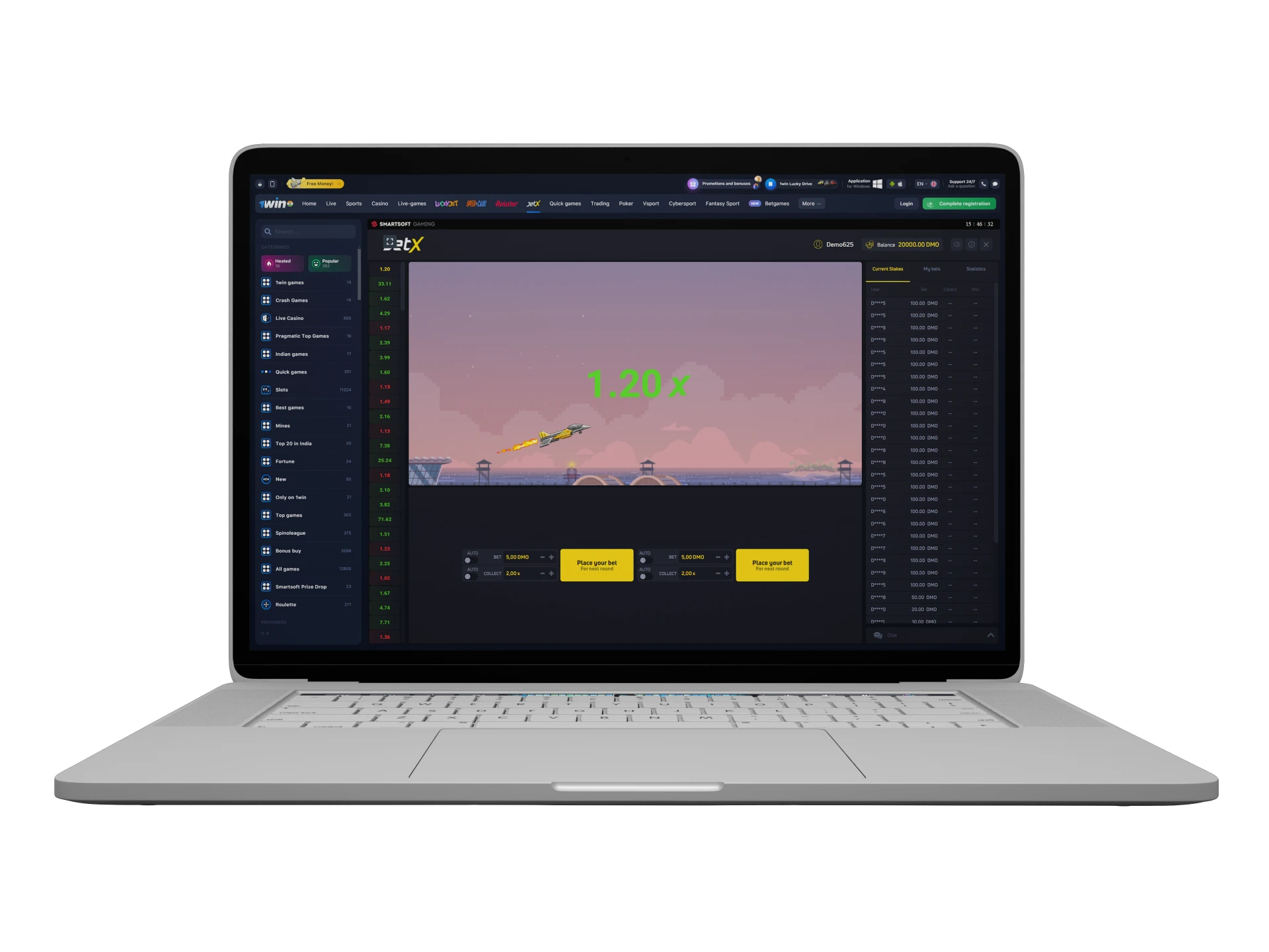 Play Jet X on the official 1Win website.